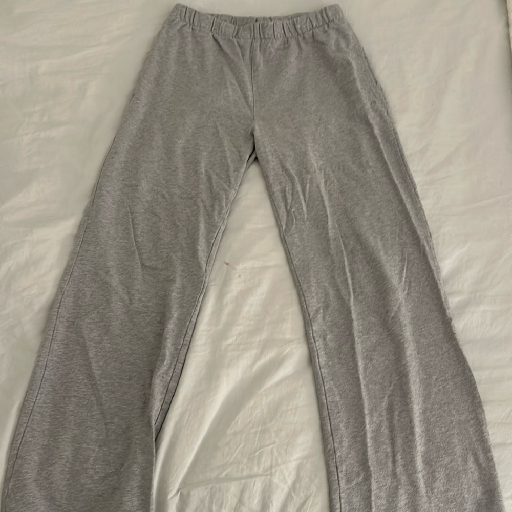 grey brandy melville wide leg sweatpants